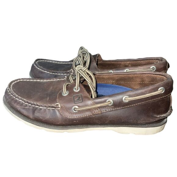 Sperry Brown Leather Top Sider Dock Shoes - Men’s Size 7.5 - Picture 3 of 7